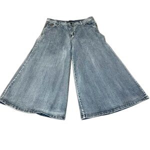 90s vintage gaucho capri wide leg jeans size 13‎ low rise